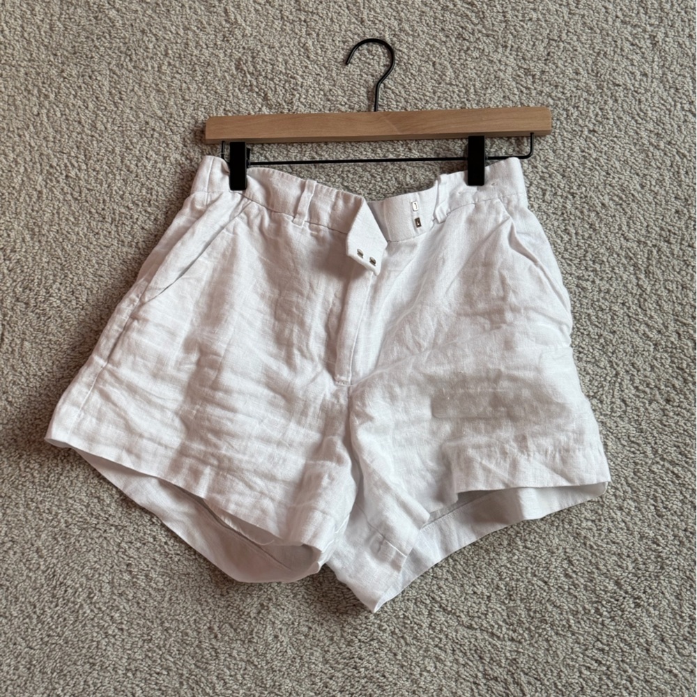 White Linen Shorts